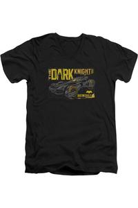 Футболка из хлопка премиум-класса с коротким рукавом и V-образным вырезом для взрослых «Бэтмен против Супермена», «Мобильный Темный рыцарь» Gildan, черный