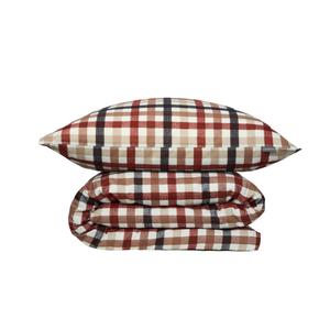 SCHIESSER Комплект постельного белья James - фланель - 2 предмета - 135 x 200 см - коричнево-синий