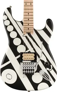 Электрогитара EVH Striped Series Circles, гриф из клена, черно-белая