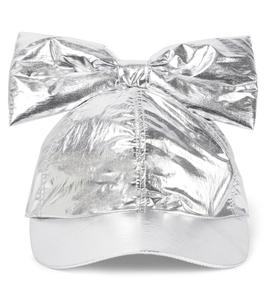 Бейсболка с металлизированным бантом и бантом Caroline Bosmans, серебро