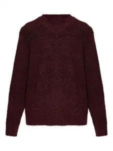 Вязаный свитер с V-образным вырезом Safloyd Samsoe Samsoe, красный