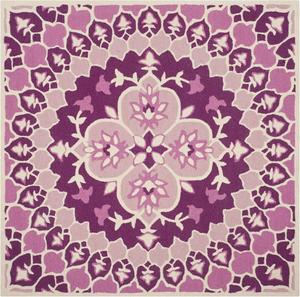 Ковер SAFAVIEH, 153 x 153 см, Bellagio Collection - розовый и ivory, ручной работы медальон из шерсти, идеален для помещений с высокой проходимостью в гостиной, спальне (BLG610A)