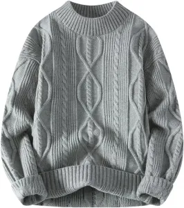 Мужской свитер из шерсти с круглым вырезом в корейском стиле Dndrdhfb