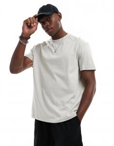 Футболка с декоративными швами серого цвета Another Influence