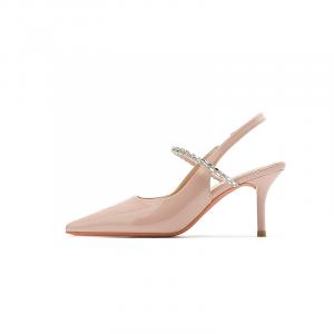 Тонкие каблуки на шпильке 7 см Zubumei, телесно-розовый