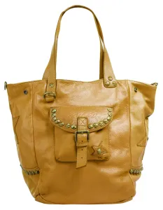 Шоппер Samantha Look, натуральная кожа, производство Италия, желтый