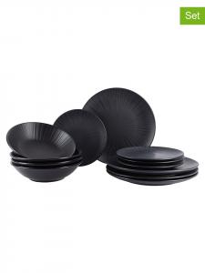 Набор столовых приборов из 12 предметов черного цвета Bergner