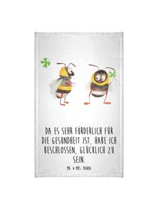 Mr. & Mrs. Panda Полотенце с изображением шмеля и надписью белого цвета