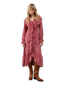 Женское миди-платье из шифона с жаккардовым узором Warehouse, Rose