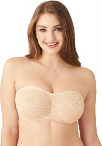 Кружевной бюстгальтер на косточках без бретелек Halo Wacoal, цвет Natural Nude