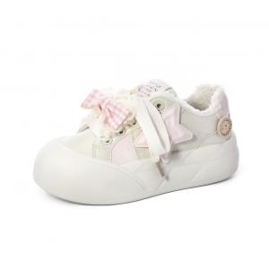 Нескользящие, износостойкие, регулируемые по высоте, теплые, низкие повседневные туфли для женщин CHERRY&KALIKA, Pink Fleece-Lined