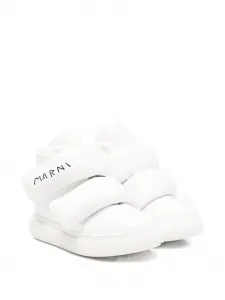 Кроссовки с вышитым логотипом Marni Kids, белый