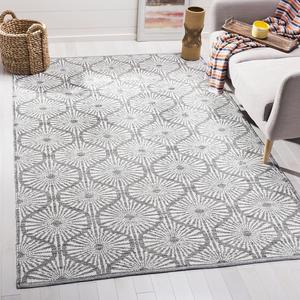 Ковер SAFAVIEH, 153 x 244 см, Montauk Collection, Charcoal & Ivory, ручной работы из хлопка, идеален для помещений с высокой проходимостью в гостиной, спальне (MTK606J)