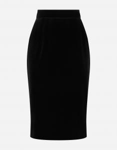 Бархатная миди-юбка-карандаш Dolce & Gabbana, черный