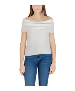 Белый вязаный свитер с вырезом-лодочкой Only, белый