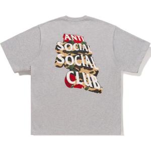 Футболка Bape X Anti Social Social Club Ii A BATHING APE, светло-серый