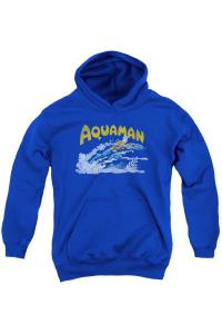 DC Comics Aquaman Детская толстовка с капюшоном для плавания Gildan, синий