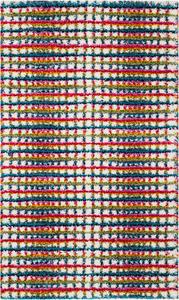 Ковер SAFAVIEH, 92 x 153 см, Fiesta Shag Collection, Cream & Multi, современный дизайн, не линяет и прост в уходе, идеально подходит для помещений с высокой проходимостью: прихожая, гостиная, спальня (FSG362A)