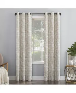 Сетчатая штора Parrish с эффектом потертости, 100% затемняющая, с люверсами Sun Zero, stone