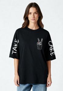 Футболка Mira Paris TAKE CARE UNISEX DROPPED SHOULDER 25, Black