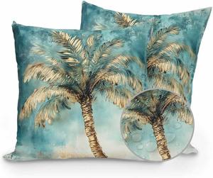 Huotupsine Декоративные поясничные подушки с тропическим принтом для дома и улицы, 2 шт Duck Green