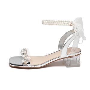 Сандалии с одним ремешком женские ZHR, Silver