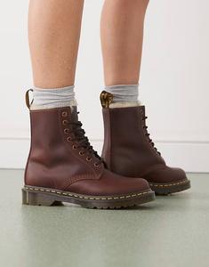 Ботинки 1460 Serena с меховой подкладкой и 8 люверсами из светло-коричневой кожи Dr Martens