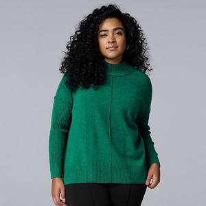 Свитер с высоким воротником из смесового кашемира Plus size Simply Vera Vera Wang, Trail Green