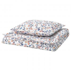 Пододеяльник и наволочка, белые разноцветные/цветочные узоры, 150x200/50x60 см IKEA Brudkrusbär