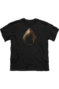 Футболка с коротким рукавом для подростков с логотипом Аквамена из фильма "Лига справедливости" Gildan, черный