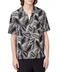 Марсельская рубашка из льна и хлопка ALLSAINTS, черный