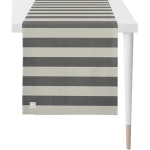 Дорожка на стол 3967 Outdoor, летний декор, лето жаккардовая ткань Apelt, серый/песочный