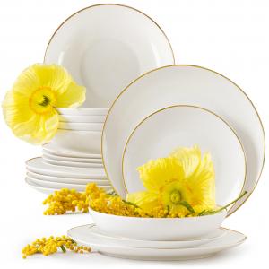 Столовый сервиз AD BELLA на 6 персон, 18 предметов KONSIMO, кремовый/золотистый