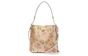 Молли Искусственная Кожа Сумка-Ведро Плечевая Сумка Через Плечо Клатч Обычная Женская Бежевый COACH