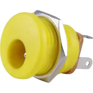 Разъем питания Jack - для монтажа на панель DC, внешний 5,5 мм, внутренний 2,1 мм - желтый DC Power