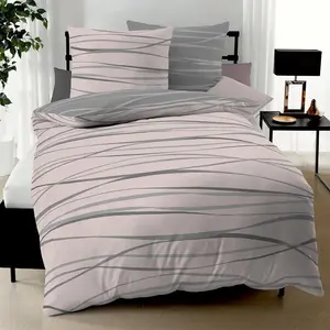 Фланелевое постельное белье Dream Sleep Motion Pink 155x220 см + 80x80 см Traumschlaf
