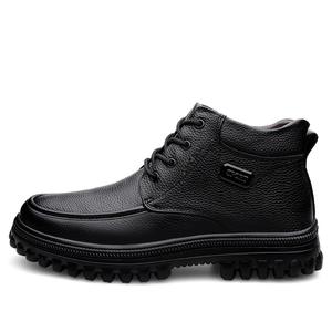 XIMO BULL Мужские зимние ботинки Martin Boot черные с меховой подкладкой, цвет Black Fleece-Lined