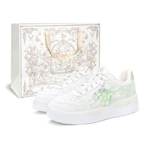 Li-Ning Floating Boat Shopping Bag, Jade Fairy Tale, First Culture V Low top, женские скейтборд-кроссовки, бело-зеленые