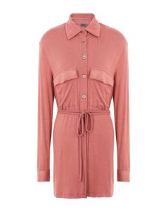 Рубашка Viscose Elastic Belted Shirt 8 By Yoox, темно-розовый