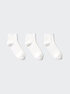 Короткие носки с рюшами (3 пары) Uniqlo, 00 white