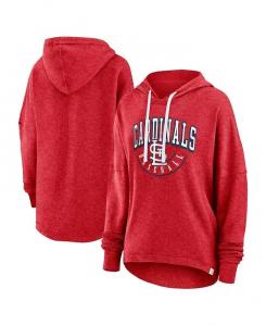 Женская толстовка с капюшоном цвета «Хезер-красный» с эффектом потертости St. Louis Cardinals Luxe Fanatics