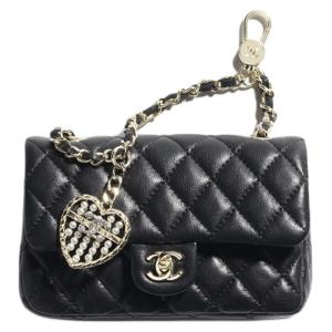 CHANEL Миниатюрный женский кошелек для монет из овчины черный