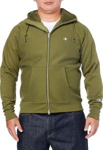 Мужская толстовка Champion Reverse Weave на молнии с капюшоном, ветрозащитная, водоотталкивающая, теплая и влагоудерживающая, с вышитым логотипом (REVERSE WEAVEC3-U124), зеленый