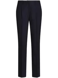 Шерстяные брюки со складками ETRO, синий