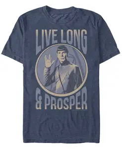 Футболка с коротким рукавом Star Trek Men's The Original Series Spock Being Prosper Fifth Sun, синий