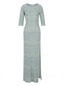 Платье макси с разрезом Marni, синий