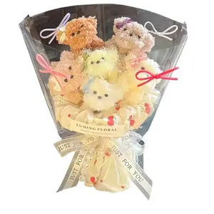 Креативный набор для создания букета из плюшевых щенков DIY Twisty Puppy Bouquet Kit, плюшевая кукла, высота 35 см, длина 35 см JIUFEN