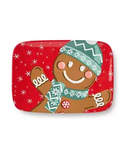 Рождественское причудливое имбирное пряничное блюдо прямоугольной формы Certified International, multi