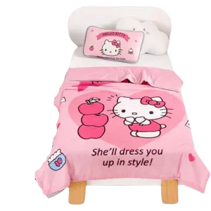 Детское охлаждающее одеяло из шелка для лета мультяшное одеяло для кондиционера для дневного сна в детском саду химическое волокно Sanrio, Loving Kt Cat