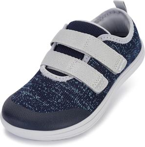 Детские кроссовки WHITIN для малышей/детей младшего возраста с широкой колодкой, Минималистичные кроссовки для мальчиков/девочек, Подошва без перепада высоты, Натуральные материалы, учитывающие рост ребенка, серый